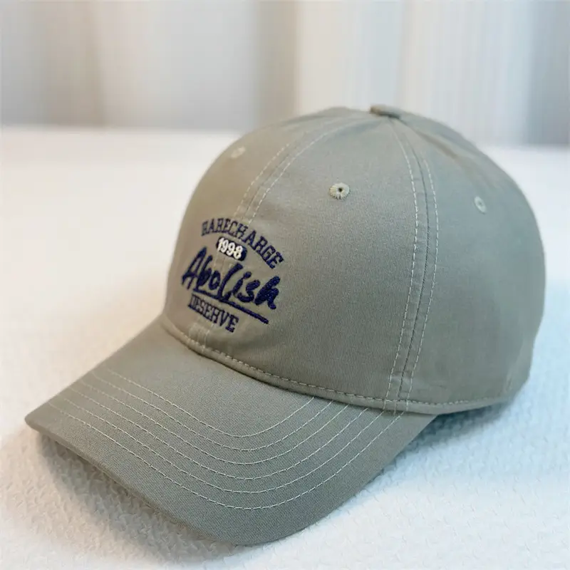 Women's Korean Style Letter Embroidered Cap Beige - Image 8