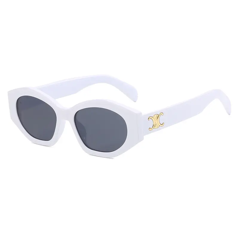 Women's Black Slim Sunglasses with Gold Logo