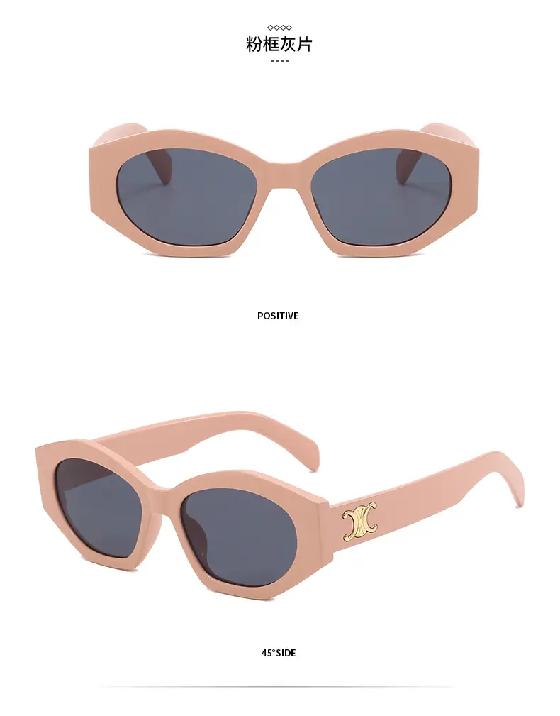 Women's Black Slim Sunglasses with Gold Logo — feature 11