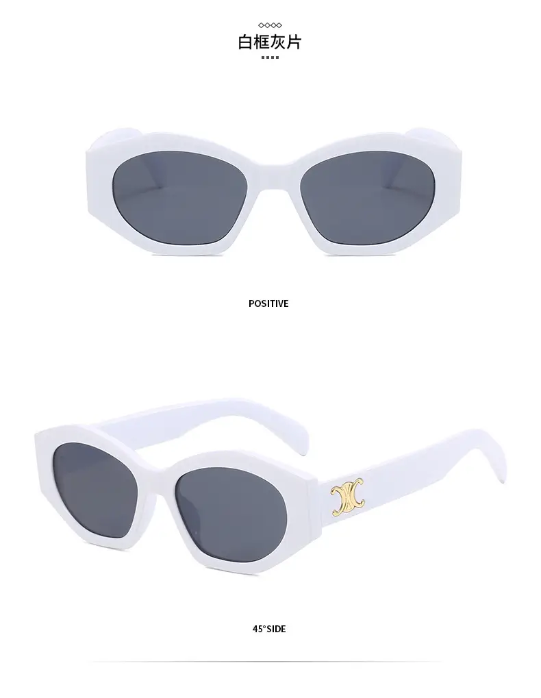 Women's Black Slim Sunglasses with Gold Logo — feature 14