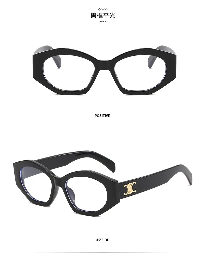 Women's Black Slim Sunglasses with Gold Logo — feature 15