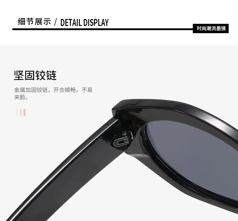 Women's Black Slim Sunglasses with Gold Logo — feature 19
