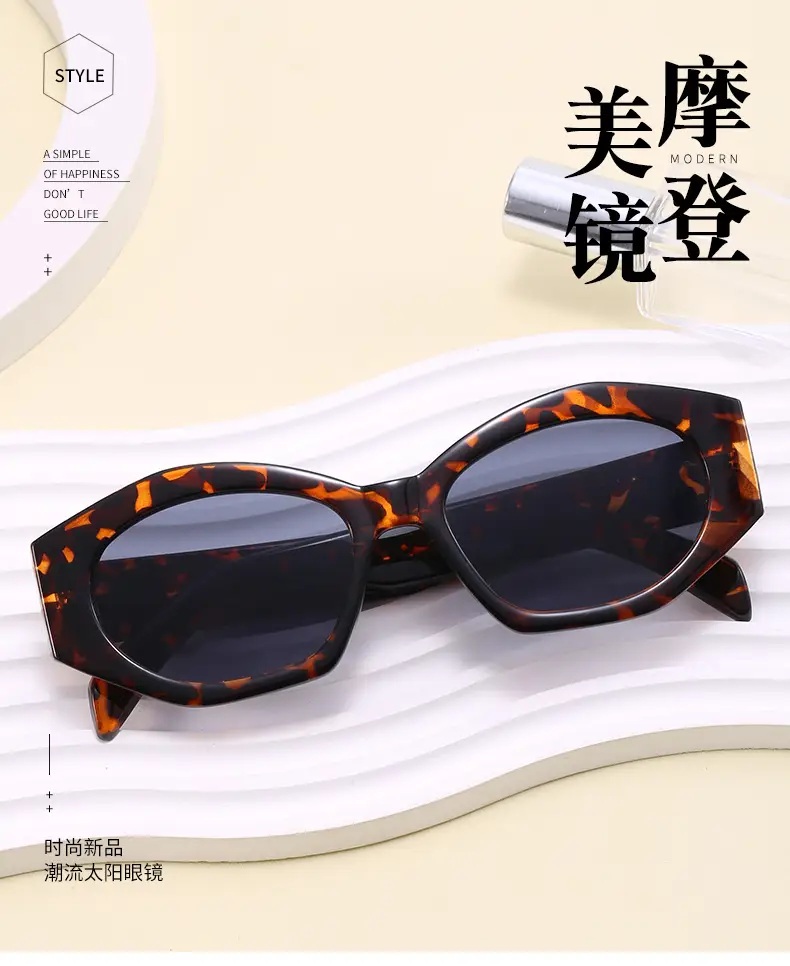 Women's Black Slim Sunglasses with Gold Logo — feature 2