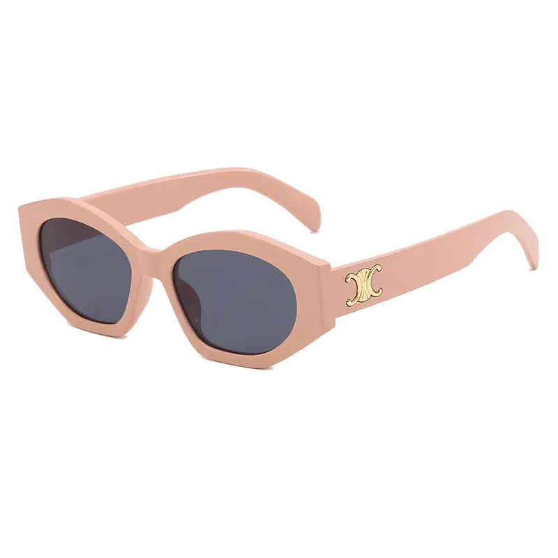 Women's Black Slim Sunglasses with Gold Logo