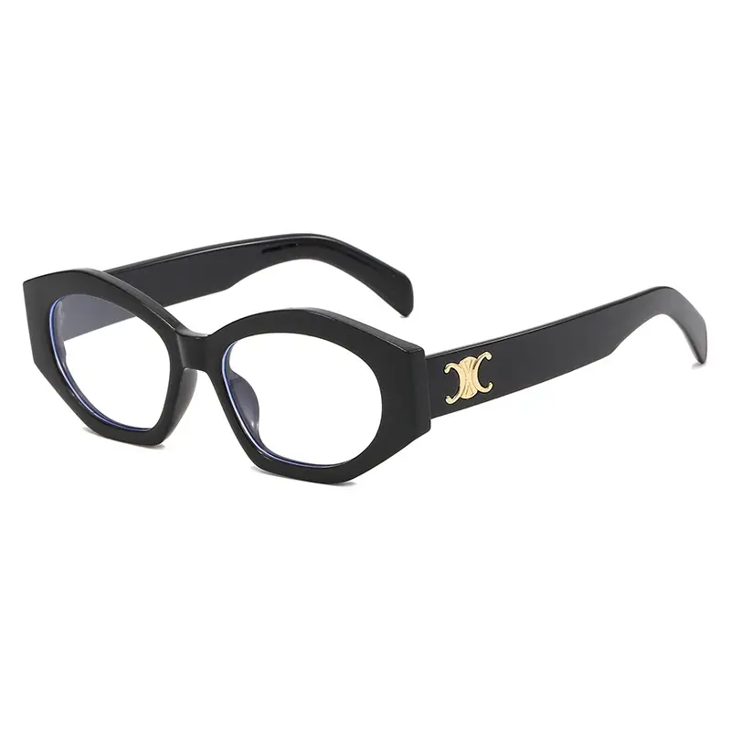 Women's Black Slim Sunglasses with Gold Logo