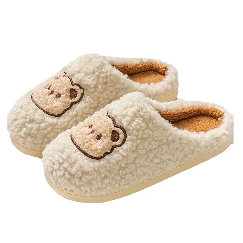 Cotton Slippers for Women in Winter, Non-Slip, Cute Bear, Indoor Home Use, Plush Couple Bag and Cotton Shoes for Men, 2025 New Style - Image 8