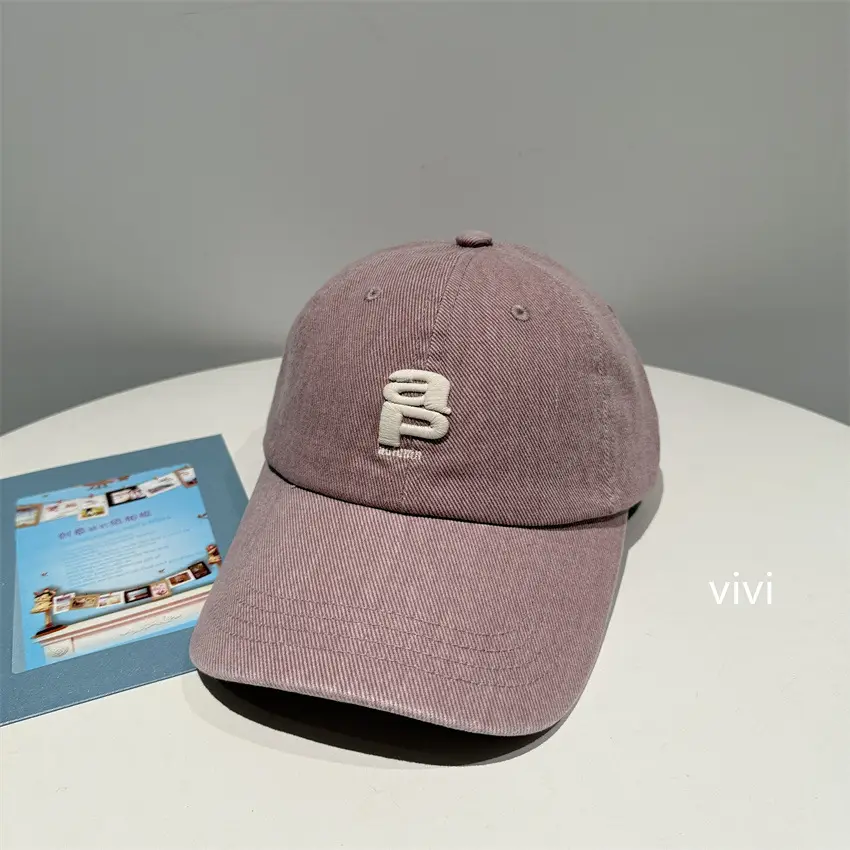 Vintage Washed Baseball Caps Grey Pink for Men Women - Image 3