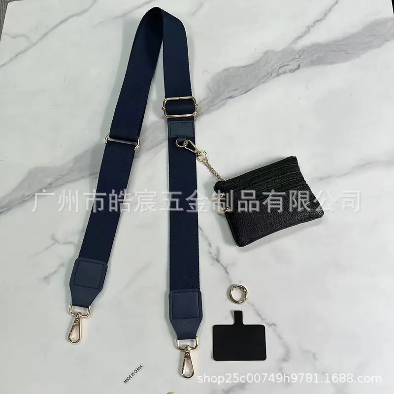 Women's Navy Blue Crossbody Phone Strap with Matching Small Bag - Image 2