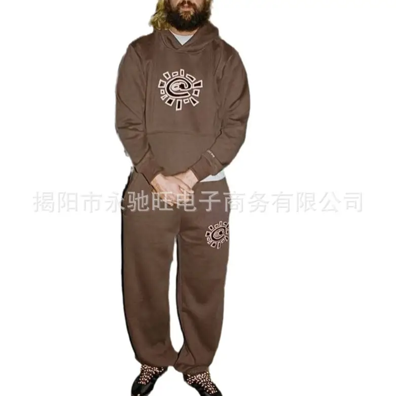 American Retro Printed Sweatpants Black Blue Brown White - Image 9