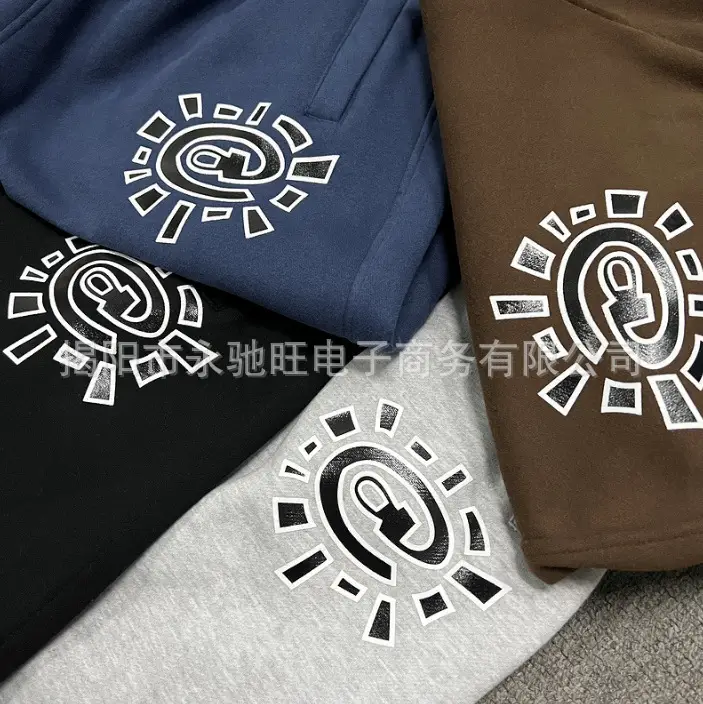 American Retro Printed Sweatpants Black Blue Brown White — feature 12