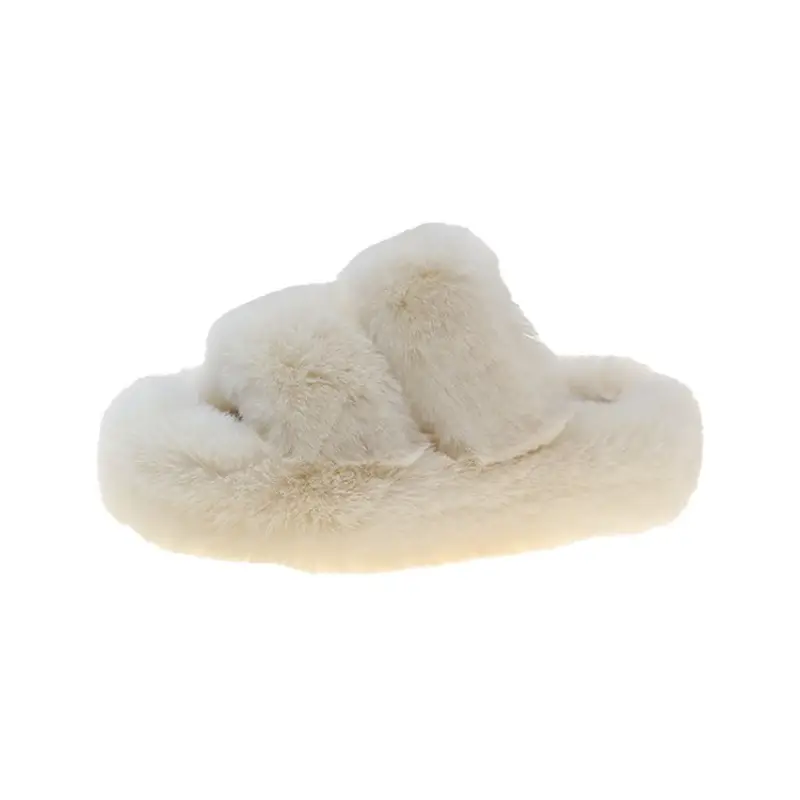 Autumn and Winter New Internet Celebrant Thick-soled Mao Mao Slippers Women's Korean-style Fashionable Outer Wear Plush Home Indoor One-word Cotton Slippers