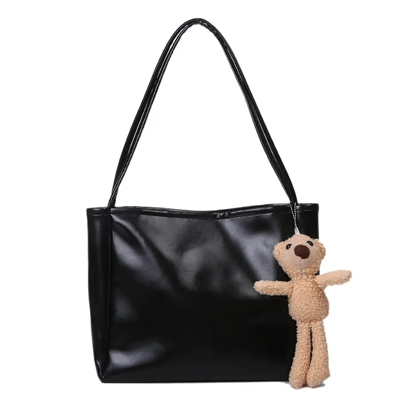 Black Korean Style Shoulder Bag Large Capacity - Image 11