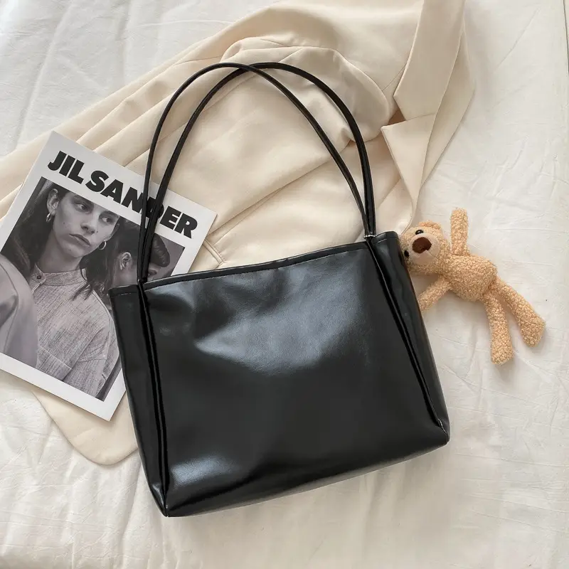 Black Korean Style Shoulder Bag Large Capacity - Image 4