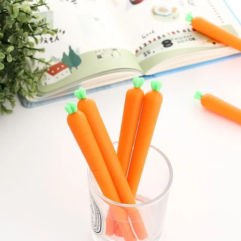 Cute Cartoon Simulation Radish Gel Pen High Color Value Student Stationery Creative Children's Holiday Gift Pen Black — feature 5
