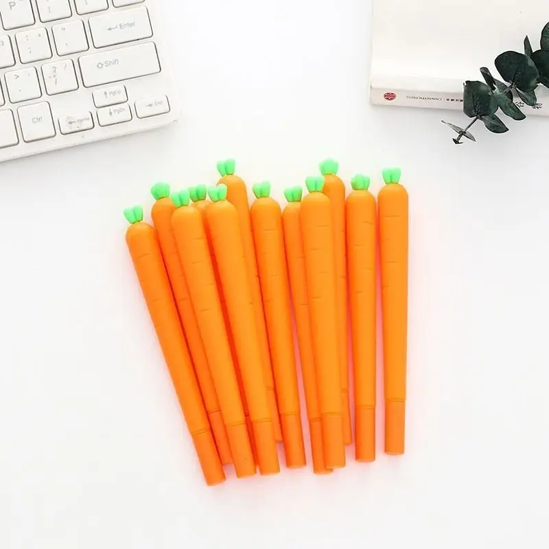 Cute Cartoon Simulation Radish Gel Pen High Color Value Student Stationery Creative Children's Holiday Gift Pen Black — feature 7