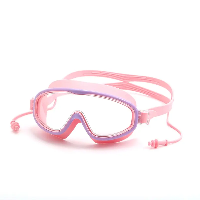 Children's swimming goggles anti-fog HD large frame swimming goggles eye-free silicone full-view diving swimming goggles for adults and students