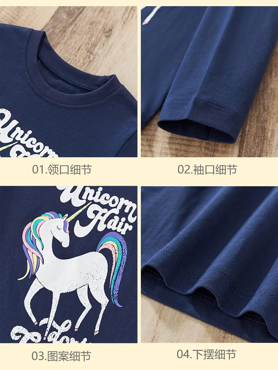 Unicorn Hair Long Sleeve T-Shirt Blue Medium
