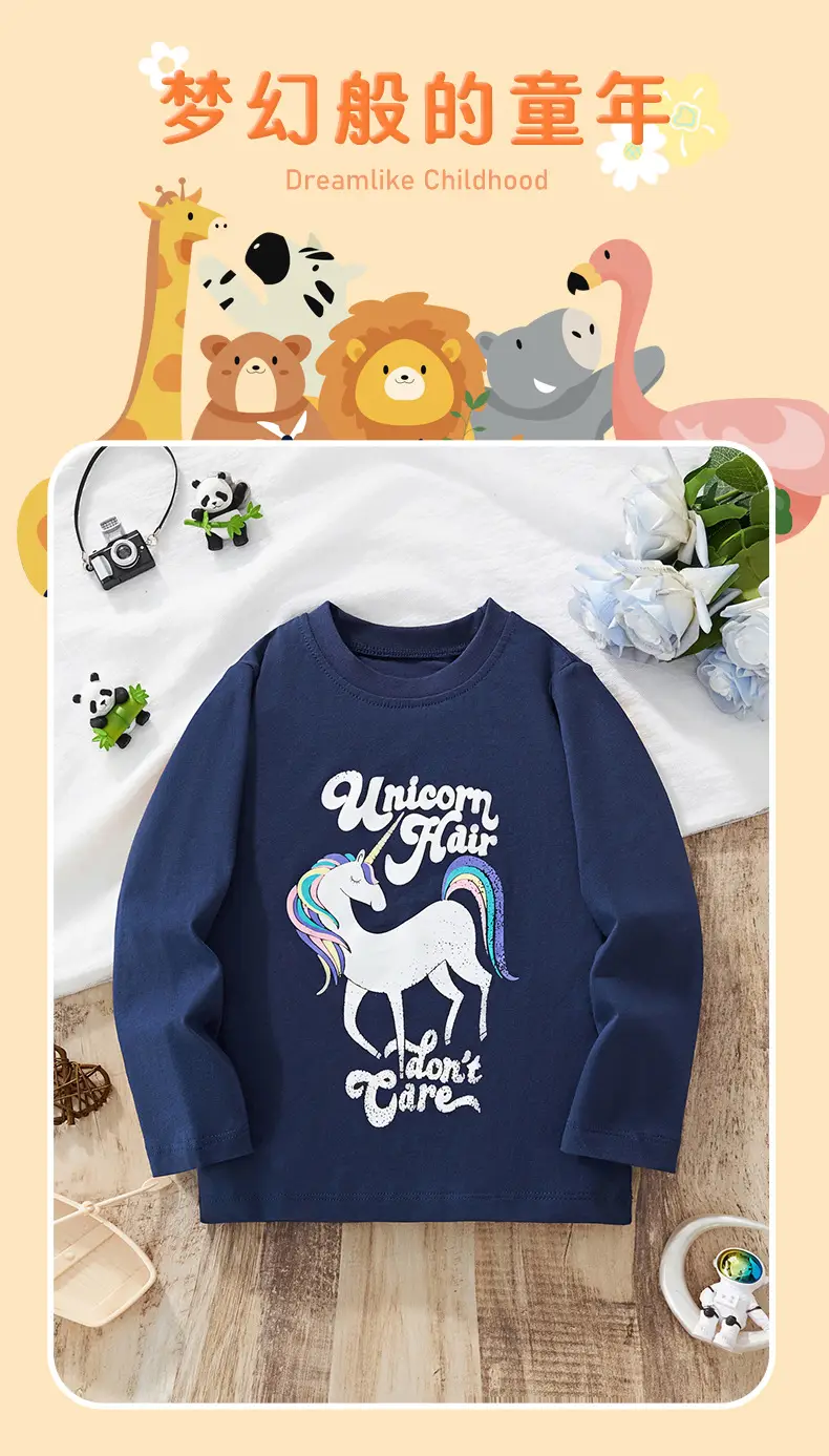 Unicorn Hair Long Sleeve T-Shirt Blue Medium — feature 7