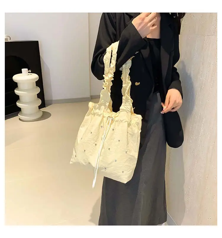 Pink Drawstring Shoulder Bag for Women — feature 10