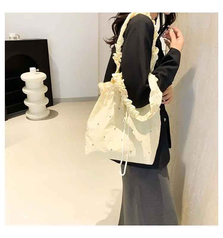Pink Drawstring Shoulder Bag for Women — feature 11