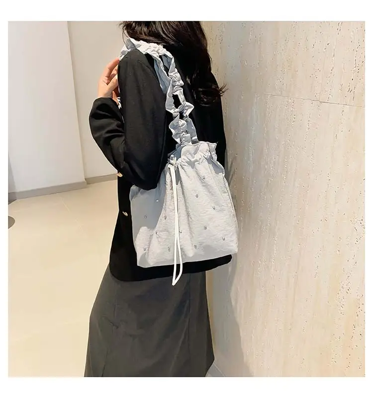 Pink Drawstring Shoulder Bag for Women — feature 13