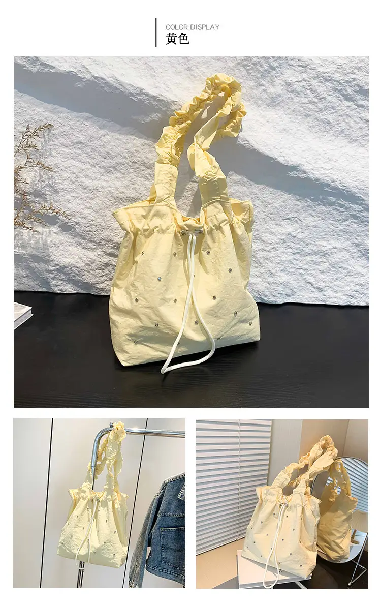 Pink Drawstring Shoulder Bag for Women — feature 19