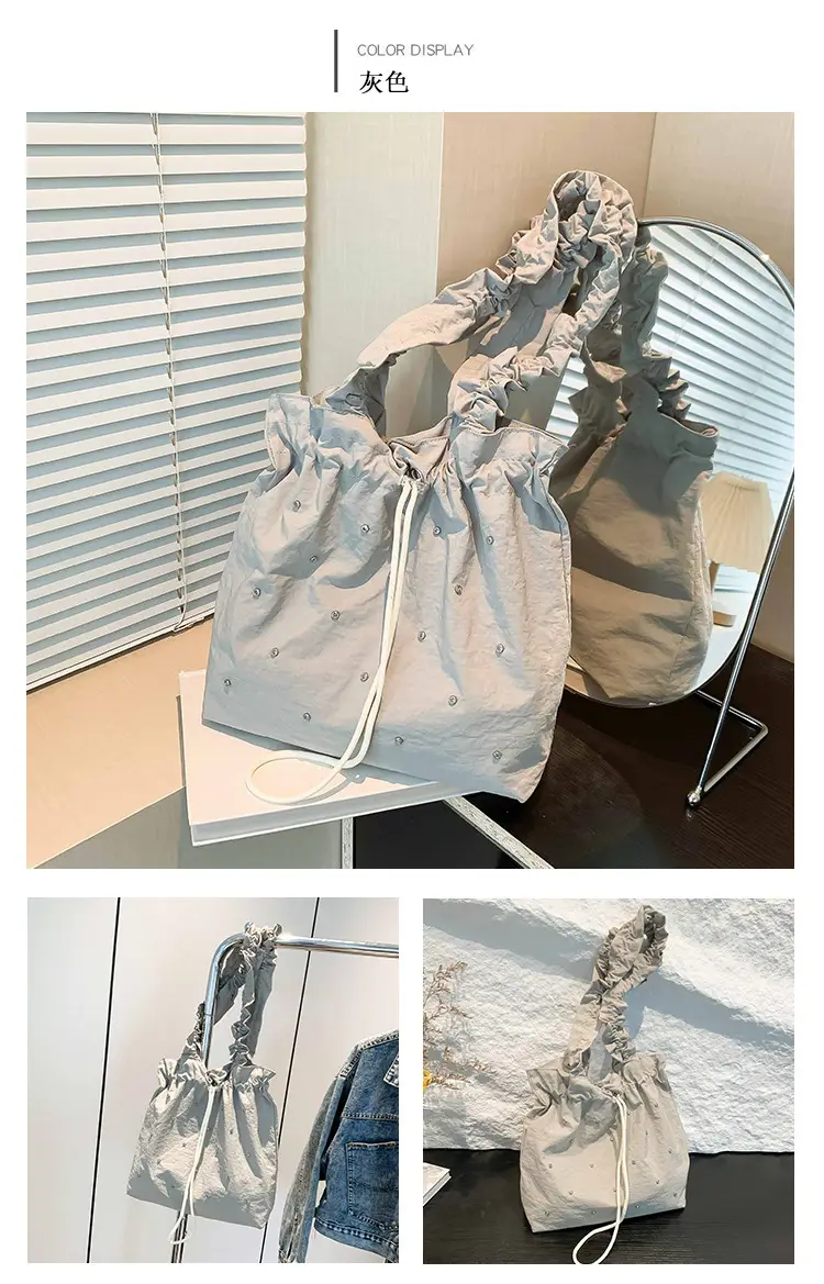 Pink Drawstring Shoulder Bag for Women — feature 21
