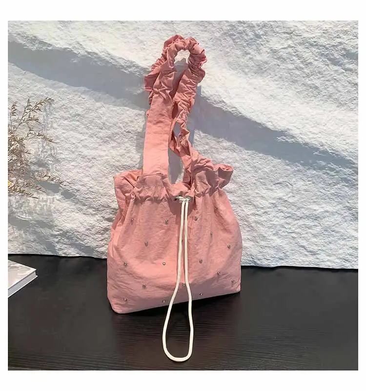 Pink Drawstring Shoulder Bag for Women — feature 29