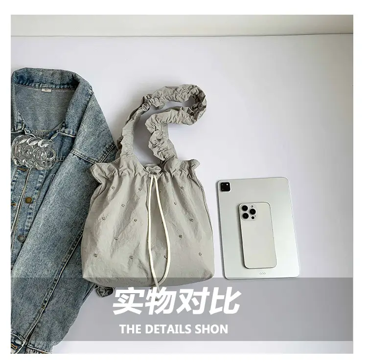 Pink Drawstring Shoulder Bag for Women — feature 8