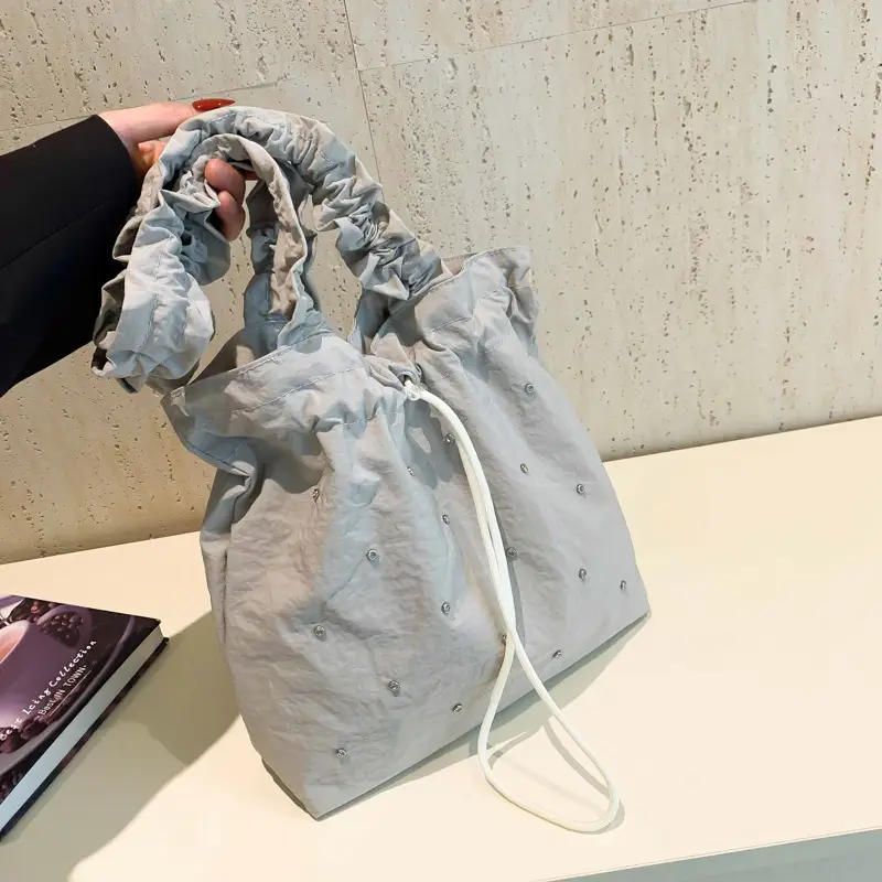 Pink Drawstring Shoulder Bag for Women - Image 2