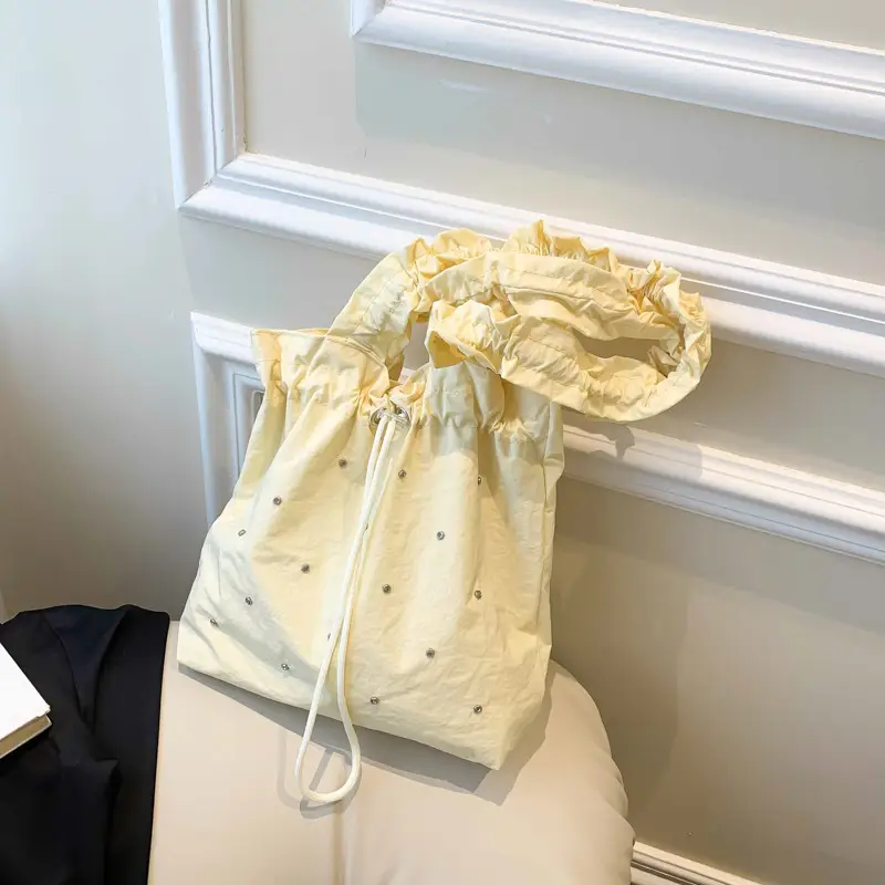 Pink Drawstring Shoulder Bag for Women - Image 3