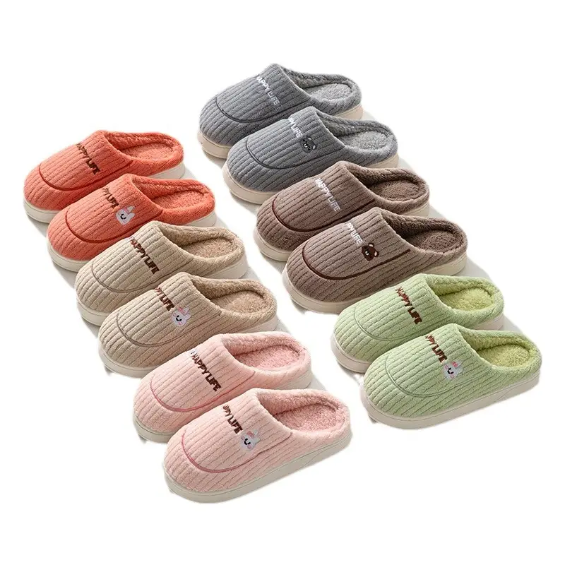 Winter Cotton Slippers Women's Thick Bottom Indoor Home Warm and Comfortable fleece-lined Household Indoor Non-slip Couple Slippers for Men - Image 13