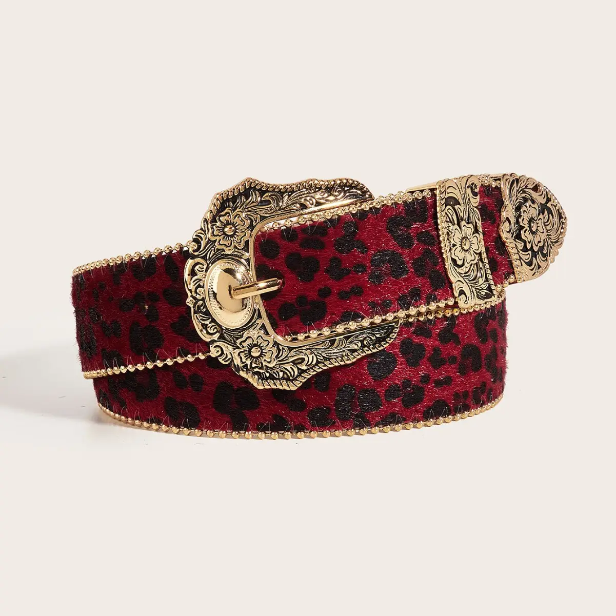 Leopard Print Belt for Women American Style Retro Decorative Belt - Image 2