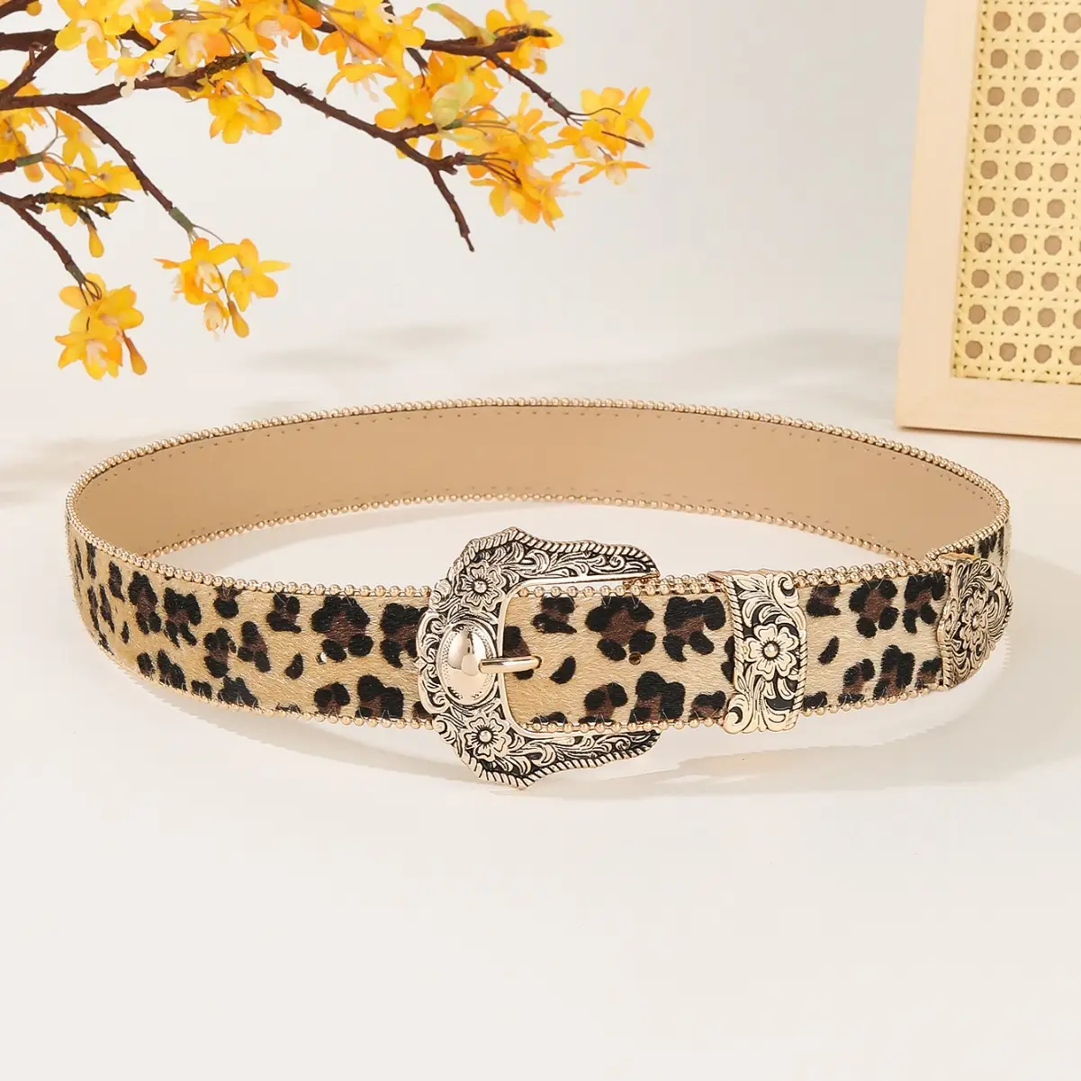Leopard Print Belt for Women American Style Retro Decorative Belt - Image 5