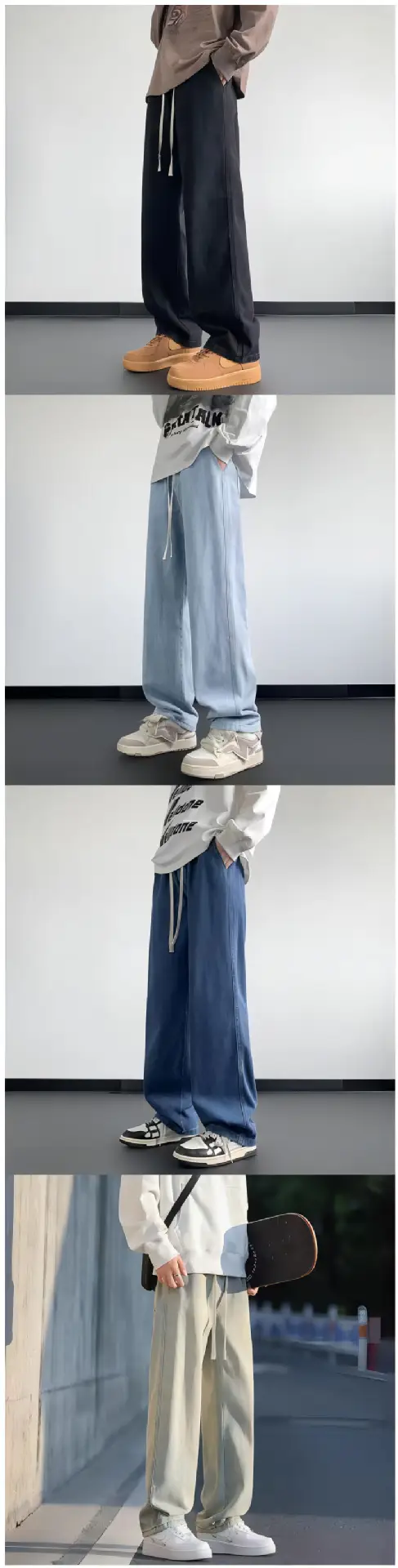 American Retro Jeans Boys Wide Leg Straight Tube Pants — feature 12