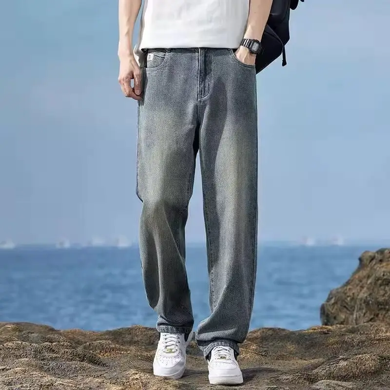 American Retro Jeans Boys Wide Leg Straight Tube Pants — feature 20
