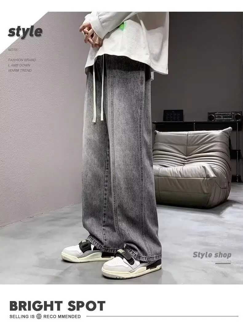 American Retro Jeans Boys Wide Leg Straight Tube Pants — feature 29