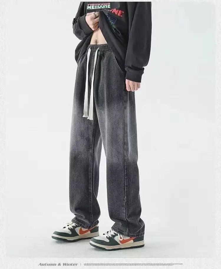 American Retro Jeans Boys Wide Leg Straight Tube Pants - Image 11