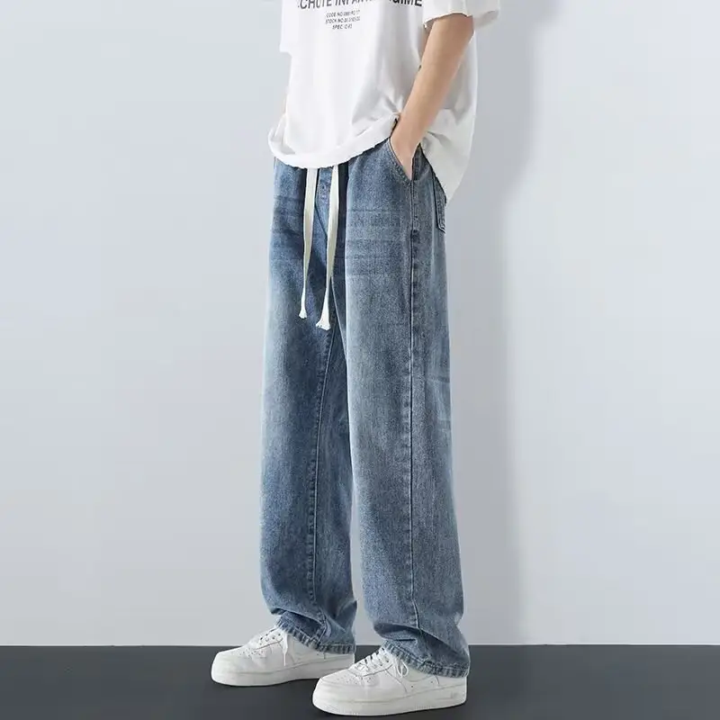 American Retro Jeans Boys Wide Leg Straight Tube Pants - Image 16
