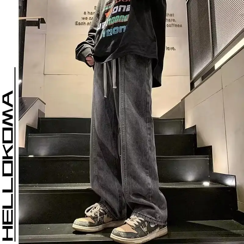 American Retro Jeans Boys Wide Leg Straight Tube Pants - Image 21