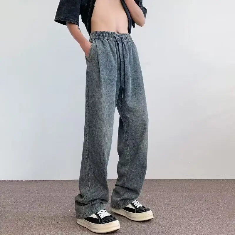 American Retro Jeans Boys Wide Leg Straight Tube Pants - Image 24