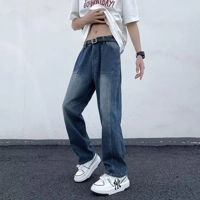 American Retro Jeans Boys Wide Leg Straight Tube Pants - Image 28