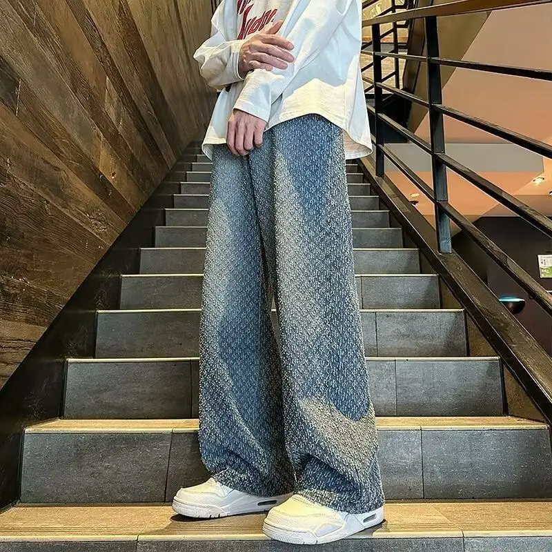 American Retro Jeans Boys Wide Leg Straight Tube Pants - Image 30