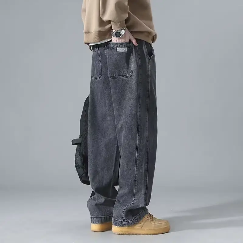 American Retro Jeans Boys Wide Leg Straight Tube Pants - Image 34