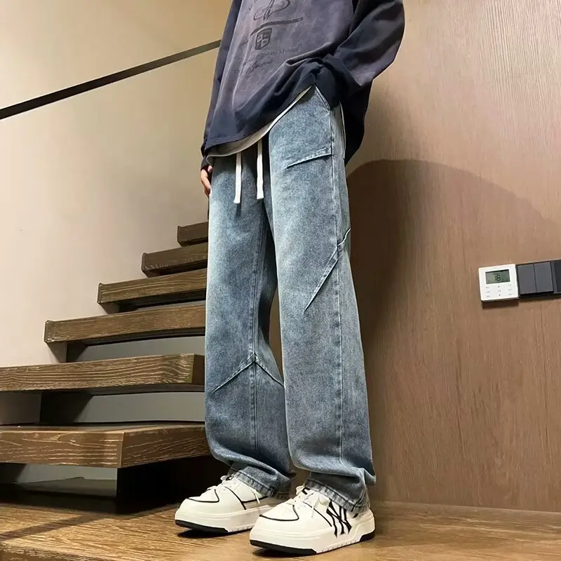 American Retro Jeans Boys Wide Leg Straight Tube Pants - Image 44