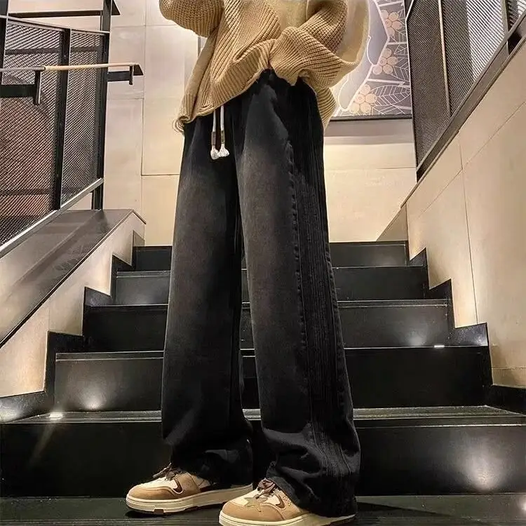 American Retro Jeans Boys Wide Leg Straight Tube Pants - Image 45