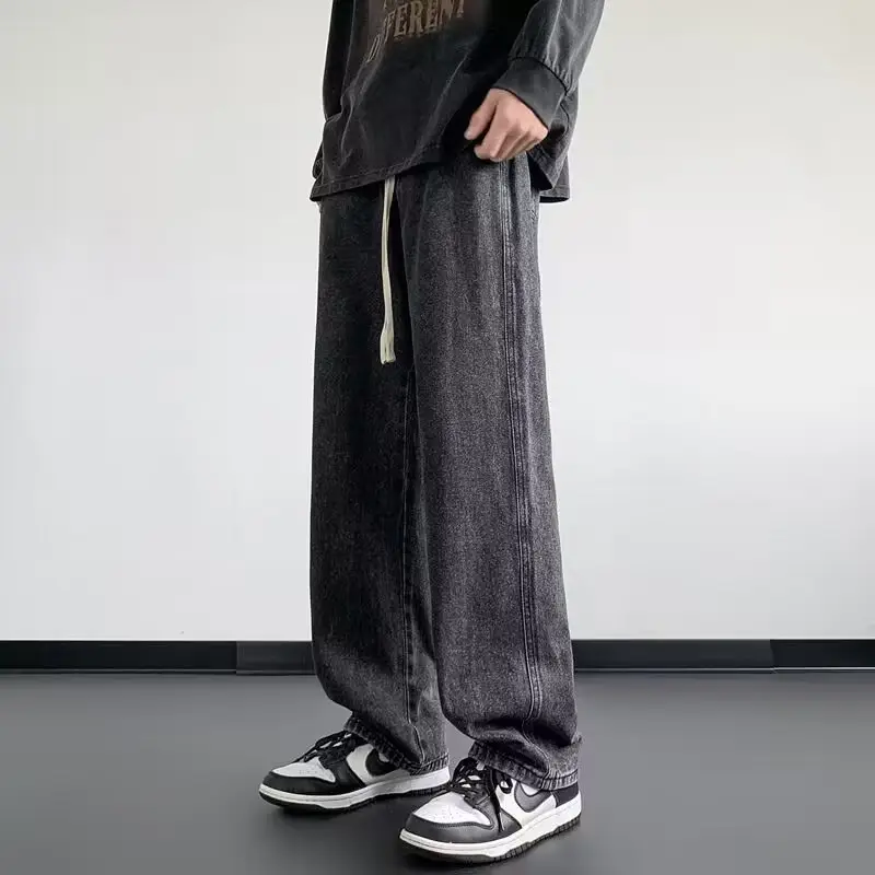 American Retro Jeans Boys Wide Leg Straight Tube Pants - Image 5