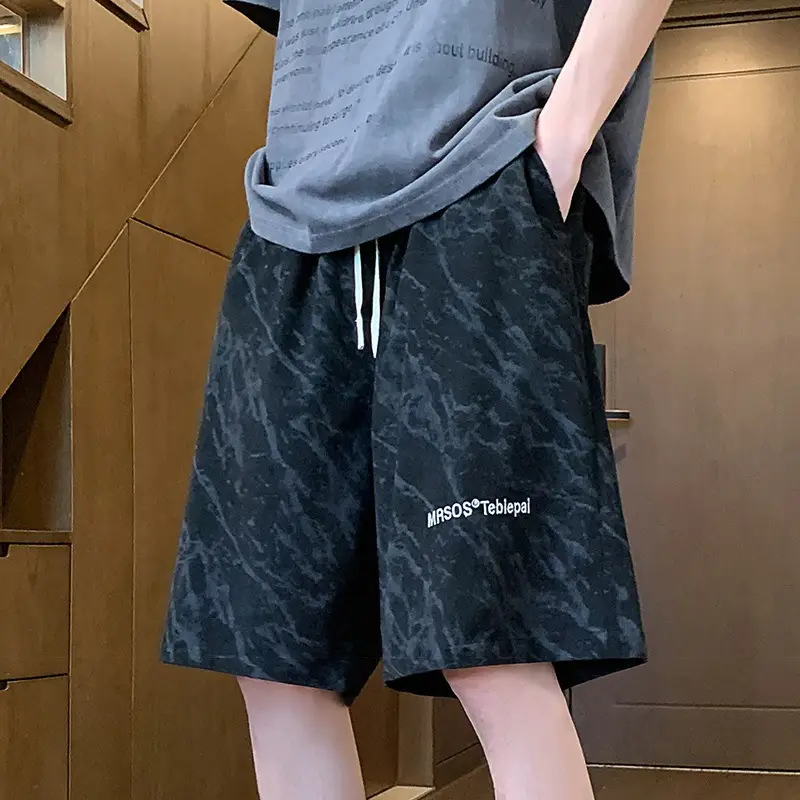Men's Pink Printed Shorts 2024 Summer Loose Casual - Image 5