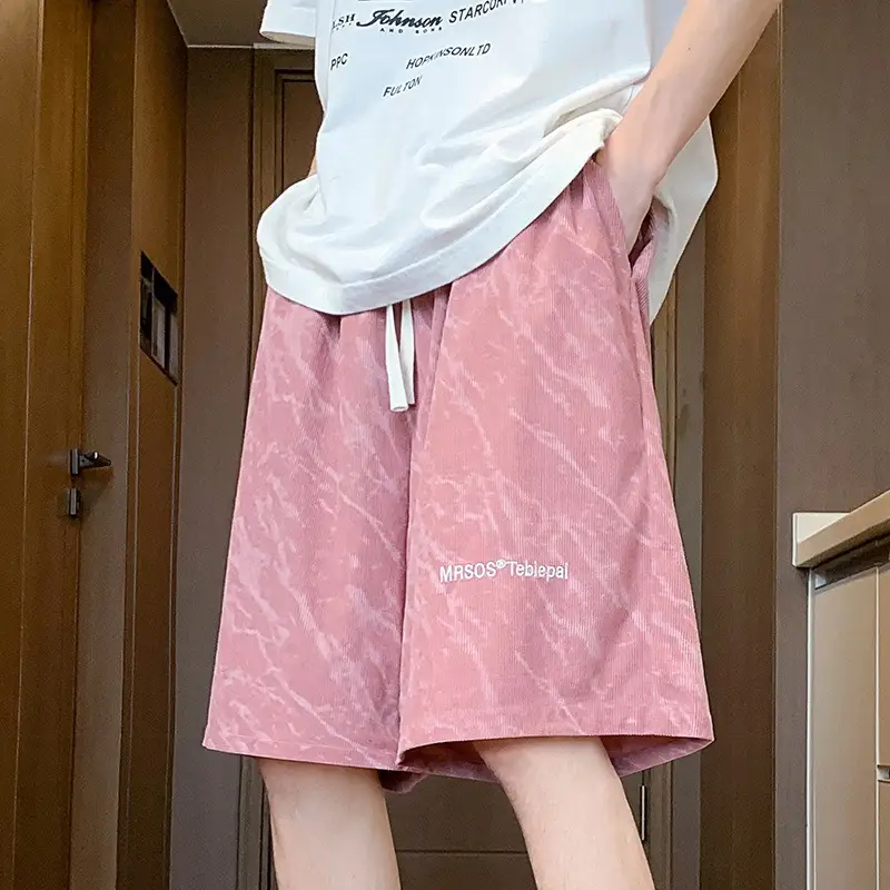 Men's Pink Printed Shorts 2024 Summer Loose Casual - Image 8