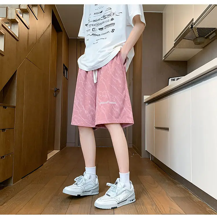 Men's Pink Printed Shorts 2024 Summer Loose Casual — feature 10